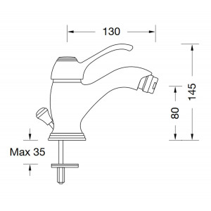 Miscelatore bidet con scarico Dodo cromo - Eurorama 2