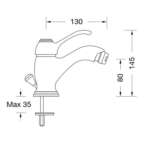Miscelatore bidet con scarico Dodo cromo - Eurorama