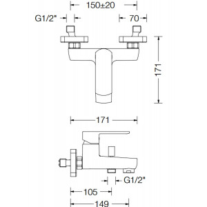 Miscelatore vasca esterno Son cromo - Eurorama 2