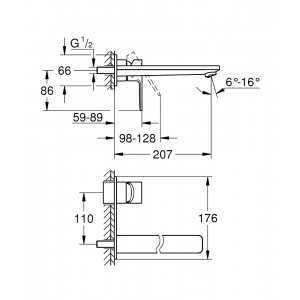 Miscelatore 2 Fori Taglia L per Lavabo Lineare Cromo - Grohe 2