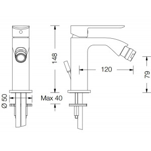 Miscelatore bidet con scarico automatico Son cromo - Eurorama 2