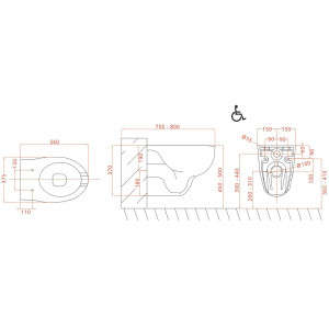 Vaso sospeso con apertura anteriore Open bianco - Goman 2