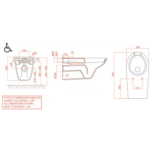 Vaso sospeso con apertura frontale Open Easyclean bianco lucido - Goma 2