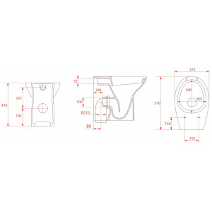 Vaso alto Open con scarico unificato par/pav bianco lucido – Goman 2