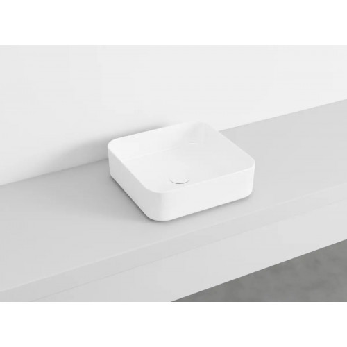 Lavabo da appoggio quadrato Shui Comfort 40x40 cm bianco lucido - Cera