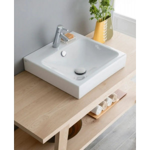 Lavabo Square Smile 48x48 cm bianco lucido - Ceramica Cielo