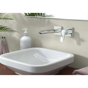 Miscelatore Monocomando Lavabo Ad Incasso a Parete Logis Cromo - Hansg 2