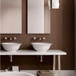 Lavabo rotondo da appoggio Boll 42 cm bianco lucido - Flaminia 2
