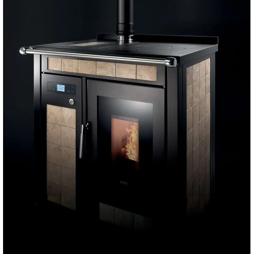 Termostufa a pellet da cucina Smart80 Maiolica 22,6 Kw - Klover