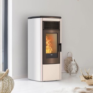 Termostufa a pellet da cucina Smart80 BT 22,6 Kw Crema - Klover