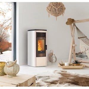 Termostufa a pellet da cucina Smart80 BT 22,6 Kw Crema - Klover 2