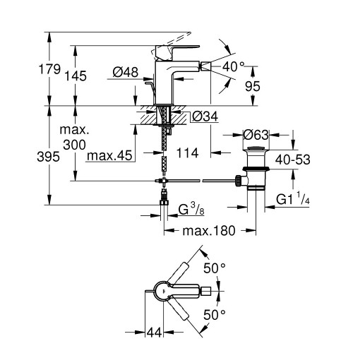 Miscelatore monocomando taglia S per bidet Lineare cromo - Grohe