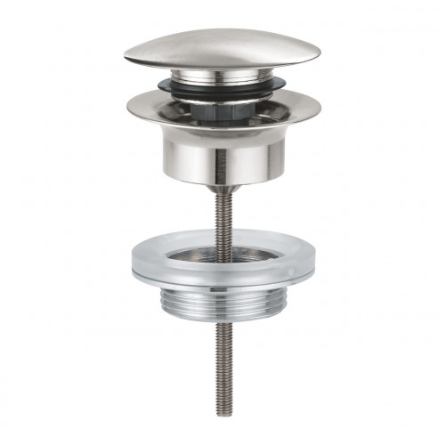Piletta di Scarico Clic Clac Satinato Super Steel Grohe - Apertura Man