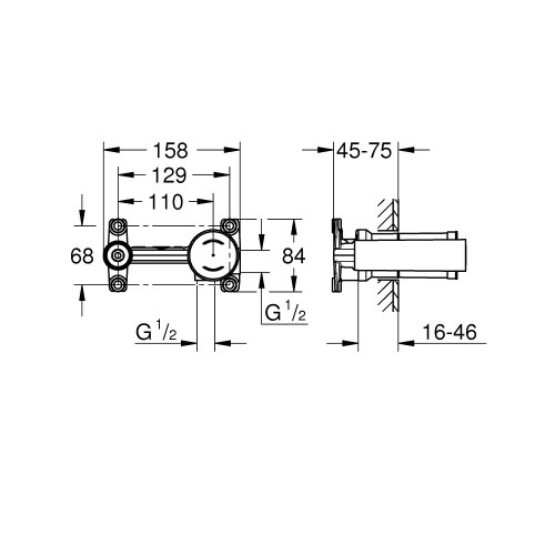 Corpo incasso universale per miscelatori monocomando lavabo - Grohe