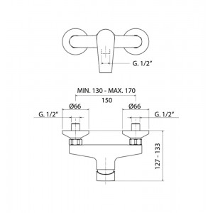 Miscelatore doccia a parete Logos cromo Mamoli 2
