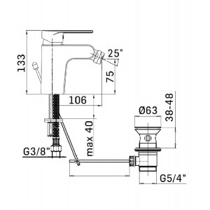Miscelatore monocomando per bidet Logos cromo Mamoli 2