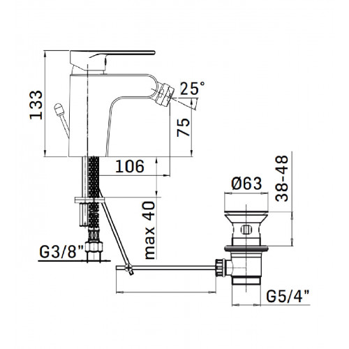Miscelatore monocomando per bidet Logos cromo Mamoli