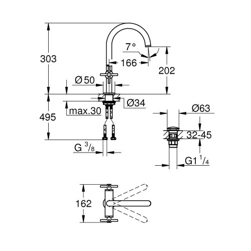 Miscelatore monoforo taglia L Atrio cromo - Grohe Bagni Premium