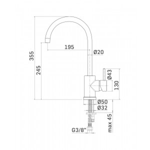 Miscelatore monocomando per lavello Banana Simply Swivel cromo - Mamol 2
