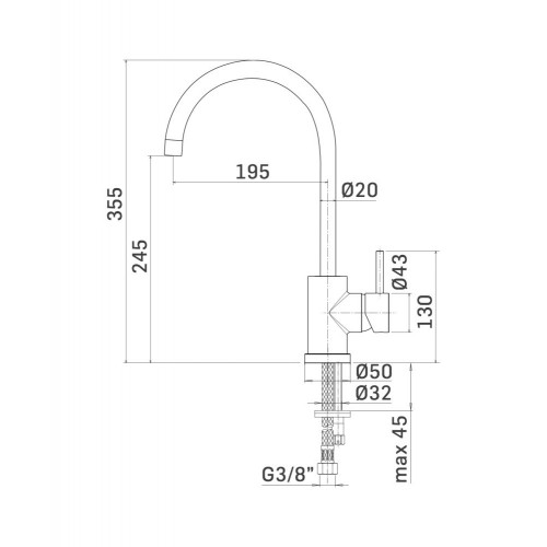 Miscelatore monocomando per lavello Banana Simply Swivel cromo - Mamol