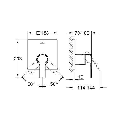 Miscelatore monocomando per doccia Allure oro rosa spazzolato - Grohe