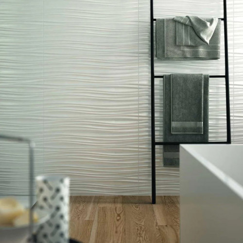 Absolute White Strutturato Twist 3D Lux 25x76 cm - Eleganza Marazzi
