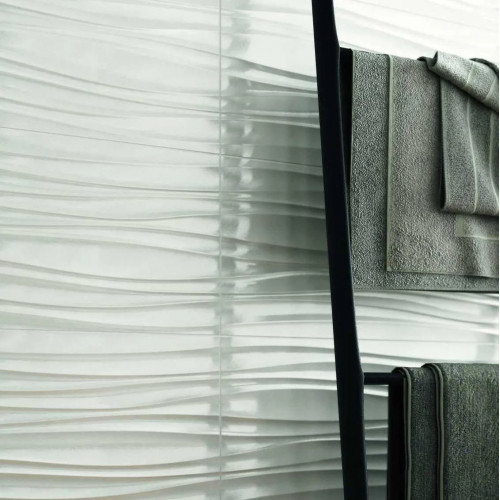Absolute White Strutturato Twist 3D Lux 25x76 cm - Eleganza Marazzi
