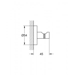 Gancio porta accappatoio Essentials grafite spazzolato - Grohe | Desig 2
