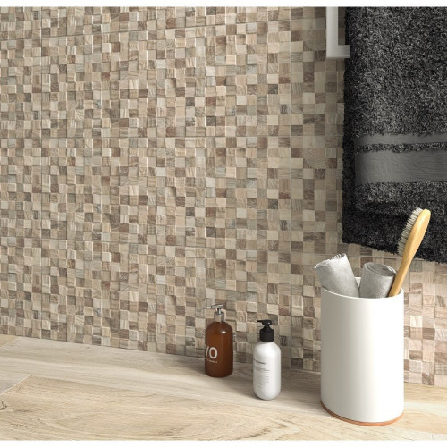 Lithos mosaico Taupe 3D 32x80,5 cm - Naxos Ceramica | Meglioalge