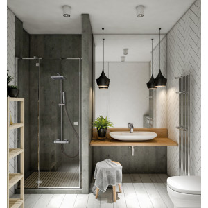 Colonna doccia Feel con soffione 200x20 mm quadro e doccetta cromo - M 2