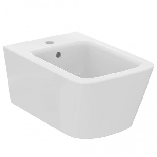Bidet sospeso Blend Cube bianco lucido con troppopieno - Ideal Standar