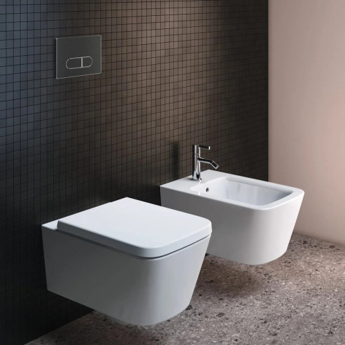 Bidet sospeso Blend Cube bianco lucido con troppopieno - Ideal Standar