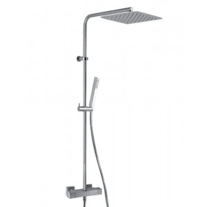 Colonna doccia Feel con soffione quadro e doccetta cromo - Mamoli