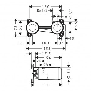 Corpo Incasso Miscelatore Monocomando Lavabo ad Incasso - Hansgrohe 2