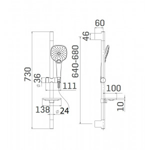 Asta saliscendi Shower Program con doccia a 3 getti cromo - Mamoli 2