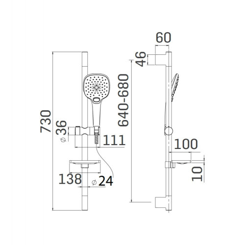 Asta saliscendi Shower Program con doccia a 3 getti cromo - Mamoli