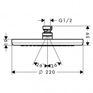 Soffione Doccia 220 Croma 1Jet Cromo Hansgrohe - Design e Prestazioni 2