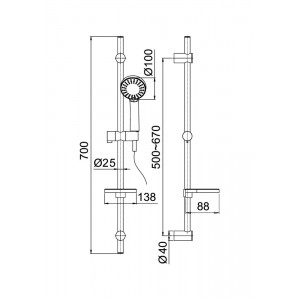 Asta saliscendi Shower Program con doccia a 5 getti cromo - Mamoli 2
