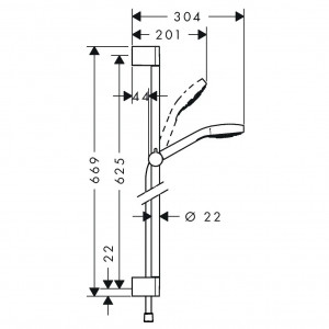 Set doccia con asta 65 cm Croma Select S cromo - Hansgrohe | Meglioalg 2