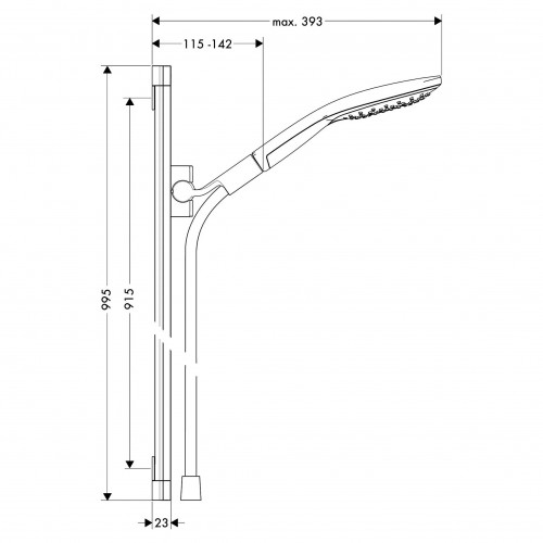 Set doccia 90 cm Raindance Select 150 3jet cromo - Hansgrohe