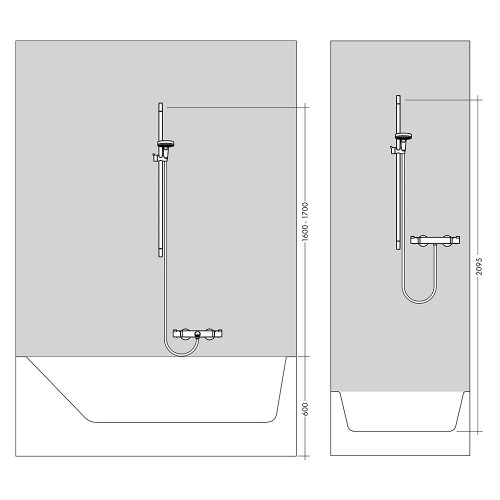 Set doccia con asta 65 cm e porta sapone Croma 100 Vario cromo Hansgro