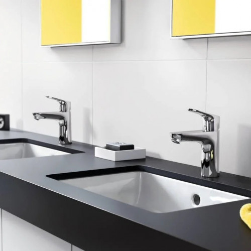 Miscelatore monocomando Focus 100 cromo per lavabo con piletta - Hansg