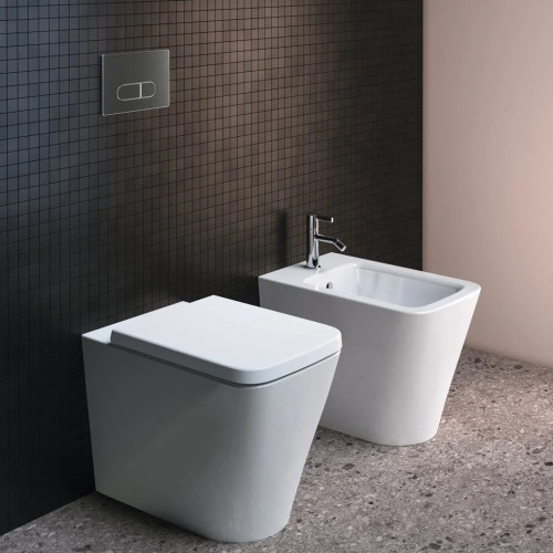 Bidet a terra filo muro Blend Cube bianco lucido | Ideal Standard