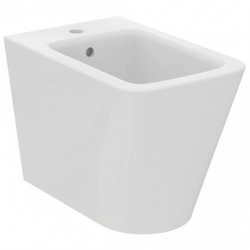 Bidet a terra filo muro Blend Cube bianco lucido | Ideal Standard