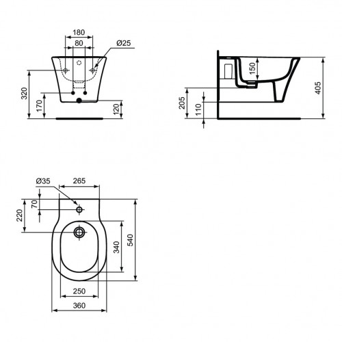 Bidet Sospeso Connect Air Bianco Lucido - Fissaggi Nascosti