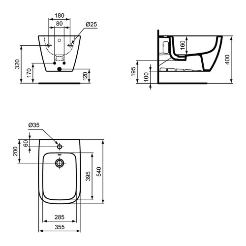 Bidet sospeso monoforo I.Life B bianco lucido - Ideal Standard