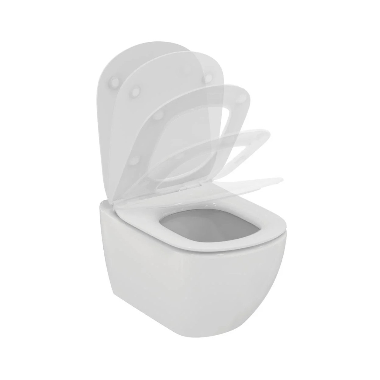 Vaso WC sospeso con sedile SoftClose  AquaBlade Tesi bianco opaco - Id