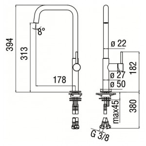 Miscelatore monocomando lavello Acquerelli cromo lucido - Nobili 2