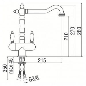 Rubinetto bicomando lavello Antica cromo lucido - Nobili 2
