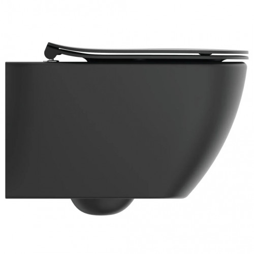 Vaso WC sospeso AquaBlade® Tesi nero opaco con sedile rallentato